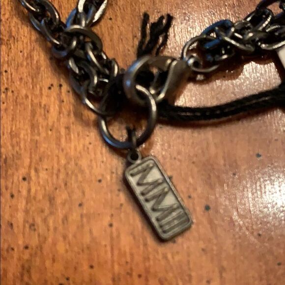 NEW E&M Long Gray/Black Chain Statement Necklace - Picture 4 of 4